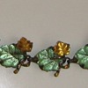 Pressed glass rhinestone on brass bracelet