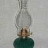 Green glass Oil Lamp