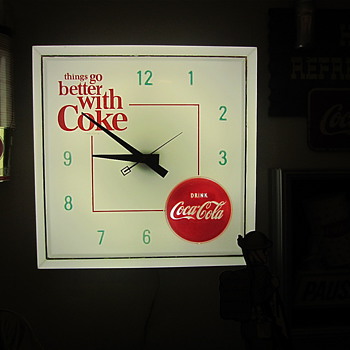 1960s lighted "things go better with Coke" clock