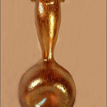 Early Loetz Candia / Gold Papillon Vase c.1900 - Art Glass