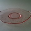 Pretty Etched Pink Platter 