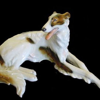 "Redux" Wein "Keramos" Wolf & Sons Co./ Flamingos and Borzoi Figurines / Circa 1920's - Figurines