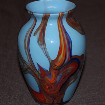 Unusual Blue Vase - Art Glass