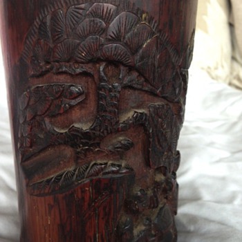 antique chinese brush pot - Asian