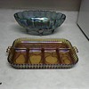 CARNIVAL GLASS TRAY AND BOWL