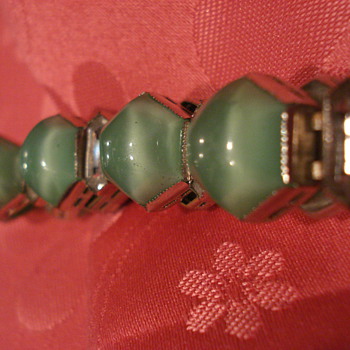 Czech Green Bracelet - Costume Jewelry