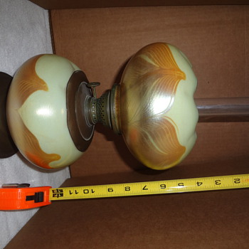 Tiffany double globe oil lamp - 1890s
