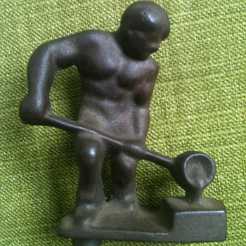 Cast Metal Steel Worker Figure - Toys