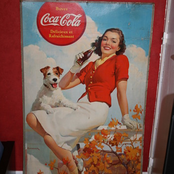 coca cola cardboard poster