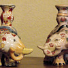 Asian elephant candle holders