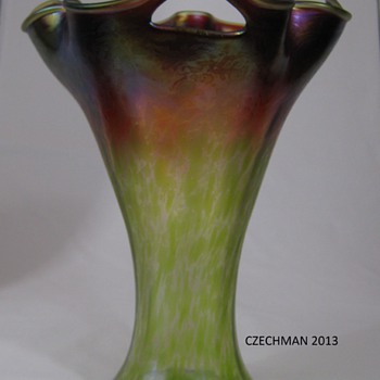 RARE RINDSKOPF "PUNCHED" ART GLASS VASE PEPITA DECOR CA. 1900-05 - Art Glass