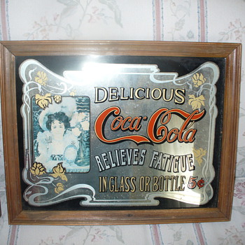 Mirrored back Coke Sign