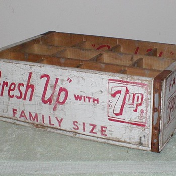Wooden 7-up bottle crate