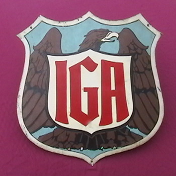 1930's International Grocer's Association Sign.