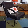 Black Leather & Chrome cantilever chair - No tags, labels or info! Help?