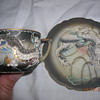 Japanese Dragonware Nude Lithophane Tea cup and saucer