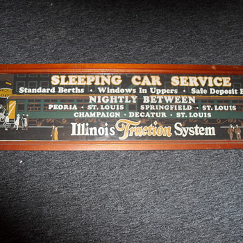 Illinois Traction Sleeping Car Service Sign
