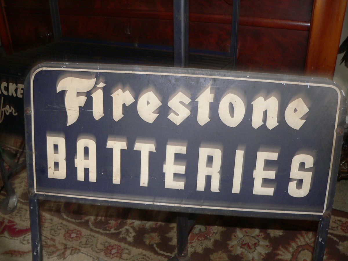 Vintage Firestone Batteries display cart Collectors Weekly