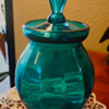 Beautiful Blue/Auqa  Glass Jar