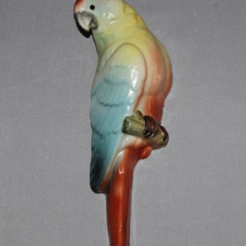 Czech Cockatiel Wall Pocket - Art Pottery