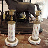 1800's Napolean II Candlesticks Hand Painted Porcelain and Gilt Bronze