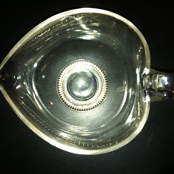 Glass creamer with silver bottom - Glassware