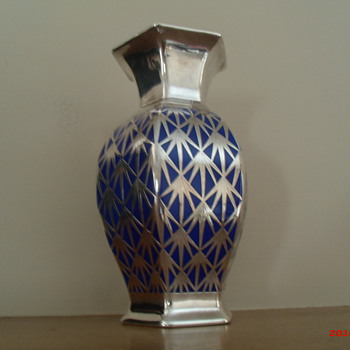 Rosenthal Bavaria sterling overlay vase c. 1920's/30's - Art Deco