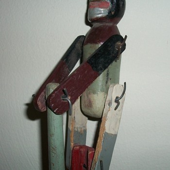 Monkey Climbs a Pole Folk Art Handmade Toy Collection Jim Linderman