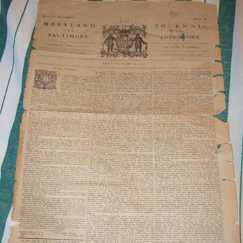 1773 Newspaper: Maryland Journal and the Baltimore advertisier