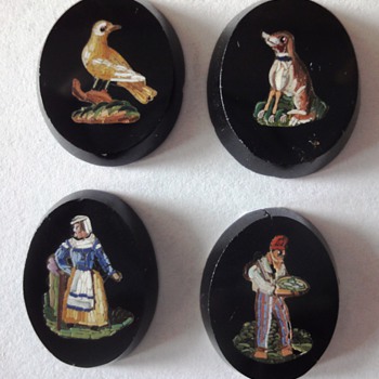 Four Micro Mosaic plaques - Fine Jewelry