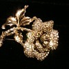 Rhinestone encrusted Flower Pin / Brooch