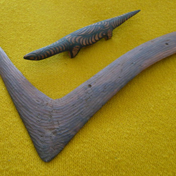 "PUNU" - CARVED GOANNA MULGA POKER WORK