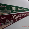 Pair of Vintage Milwaukee Wisconsin Travel Souvenir Felt Pennants 