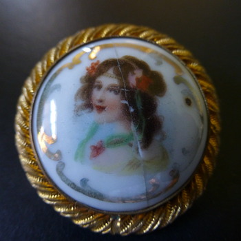 Antique porcelain brooch? - Costume Jewelry