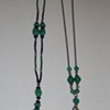 Green Czech glass.