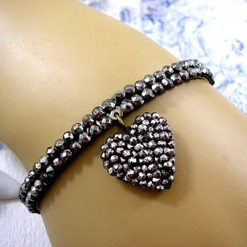 Georgian Cut Steel Heart Bracelet circa 1800 - Fine Jewelry