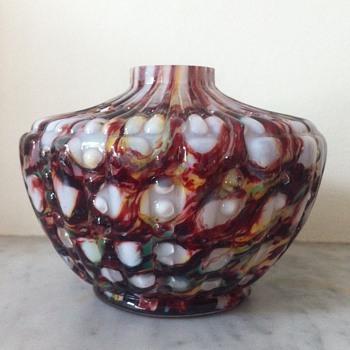 Welz honeycomb vessel with hobnail design ?atomiser base - Art Glass