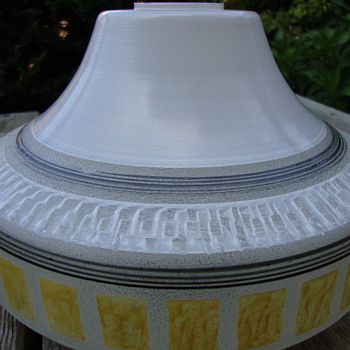 50s glass lamp shade enamel painted