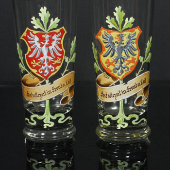 Fritz Heckert enameled beakers? - Art Glass