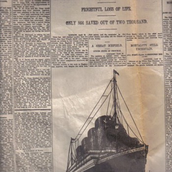 Original Titanic Newspaper article - Paper