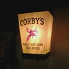 Corby's Whiskey Sign and Bottle