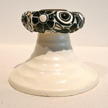 POWOLNY - GMUNDNER KERAMIK AUSTRIA WW CANDLESTICK 1910 - Art Pottery