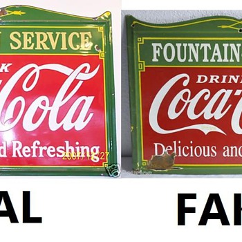 Fake coca cola porcelain sign - Coca-Cola