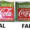 Fake coca cola porcelain sign