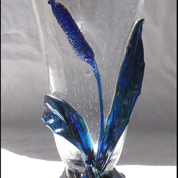 LOETZ CATTAIL  GLASS VASE 