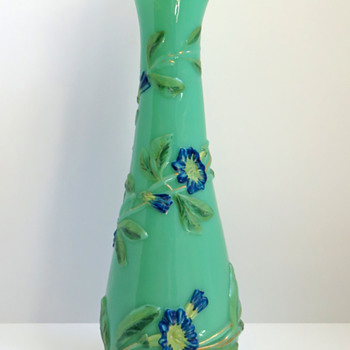 Baccarat Molded Opaline Morning Glories Vase - Art Glass