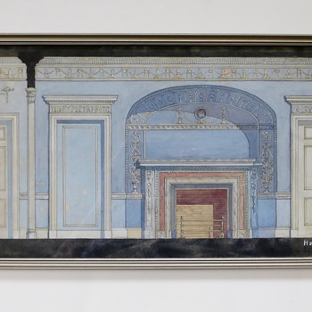 Architects Hart & Shape Original Water Color of Elegant Architectural Detail - Paper