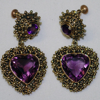 Amethyst 14K gold earrings - Fine Jewelry