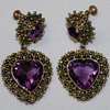 Amethyst 14K gold earrings