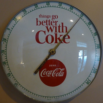 1950's-60's TGBWC Coca-Cola Thermometer - Coca-Cola